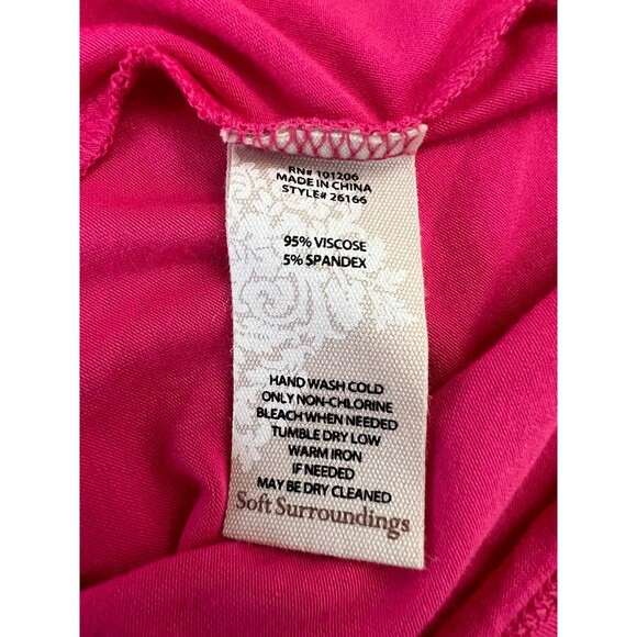 Soft Surroundings Women's Corbeille Tunic Top Pink Basketweave Smocking Size L - Picture 4 of 8